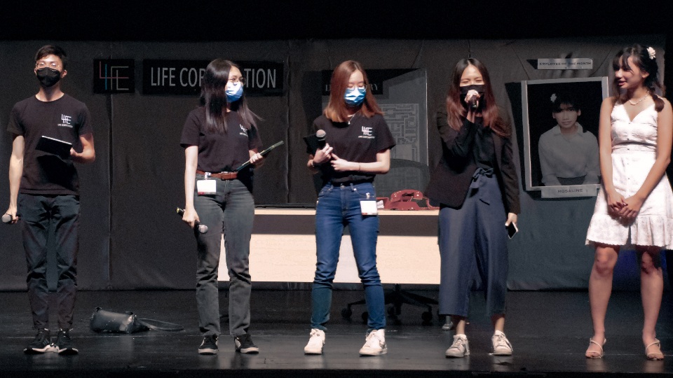 Shuen Ling (second from right) at the curtain call for “Oh! You are new!”